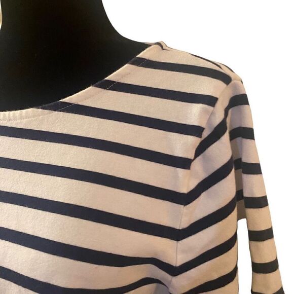 J. Crew Reimagined Stripe Flutter Sleeve Cotton Top - Picture 5 of 11